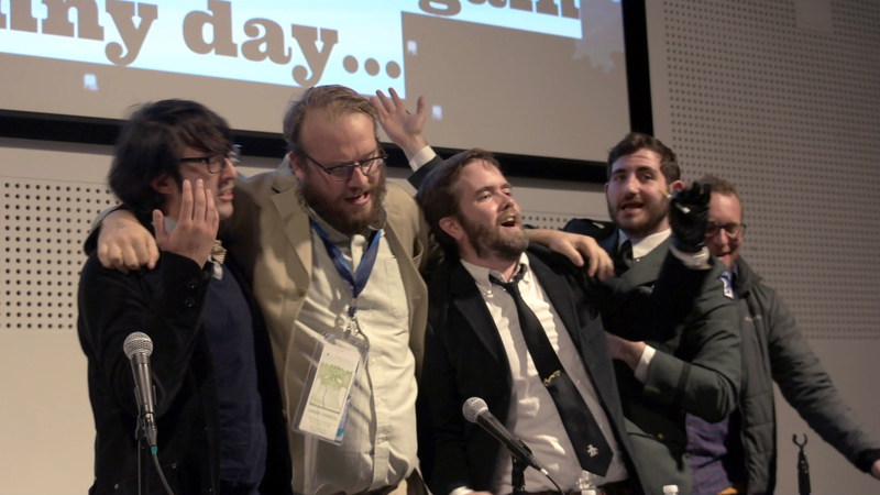 Left to right: Virgil Texas, Matt Christman, Will Menaker, Felix Biederman